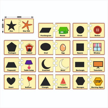 Shapes matching puzzle set of 12 matching shapes combinations - EKW0253