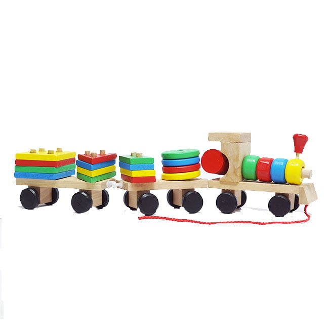 Wooden Shape Sorter Train – Interactive Toy for Early Learning